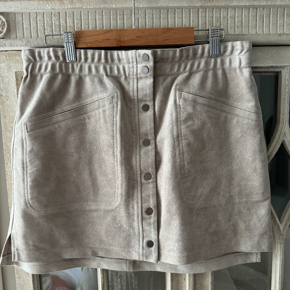 BCBG Faux-suede mini skirt